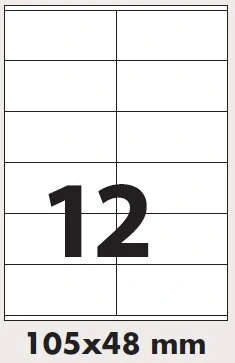 Samolepicí etikety Utility, 105 x 48 mm, 50 archů