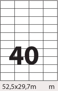 Samolepicí etikety Utility, 52,5 mm x 29,7 mm, 50 archů