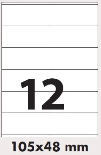 Samolepicí etikety Utility, 105 x 48 mm, 1 arch